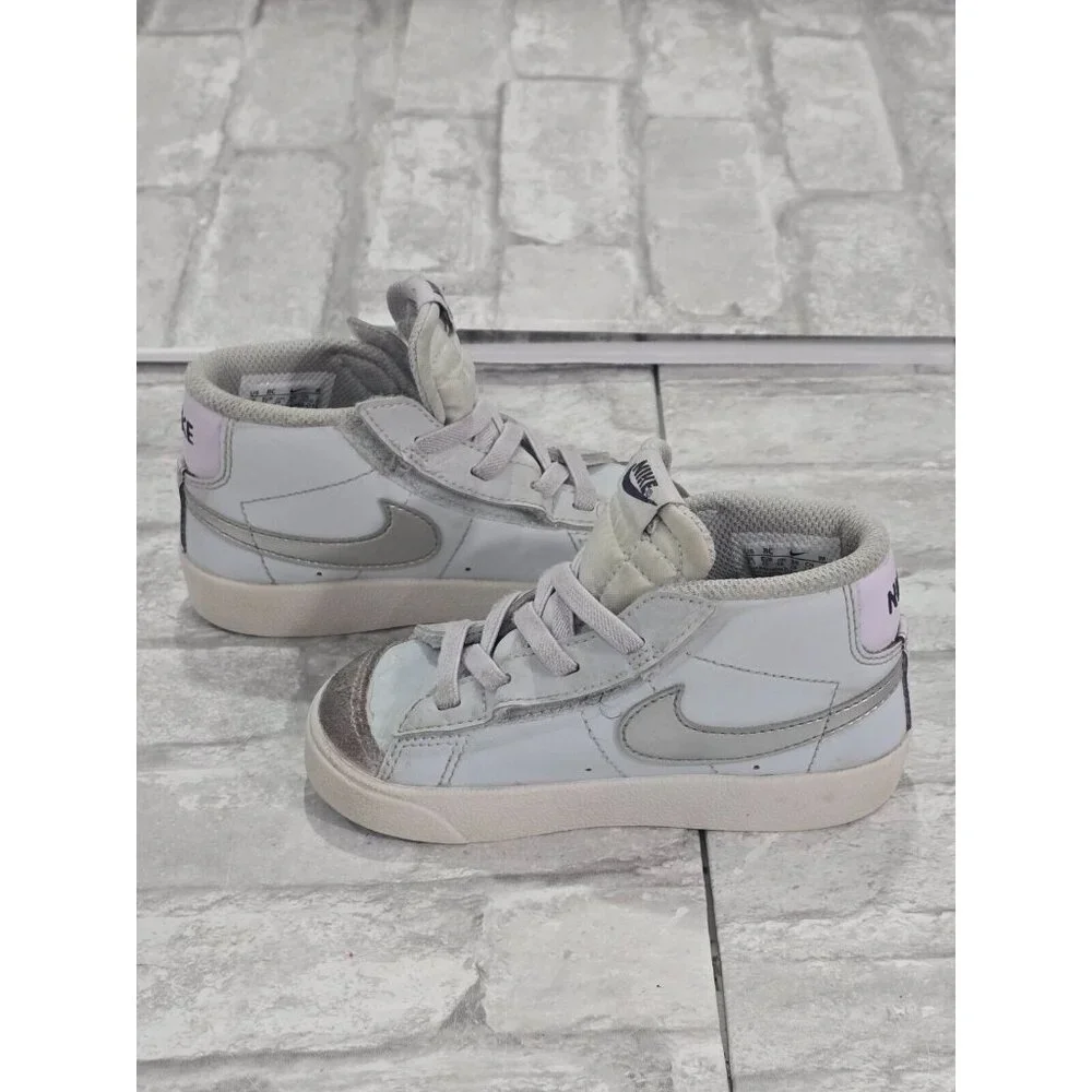 Nike Blazer Mid SE (TD) Toddler Shoes White‎ Gray Off White Size 8C DM1001-100